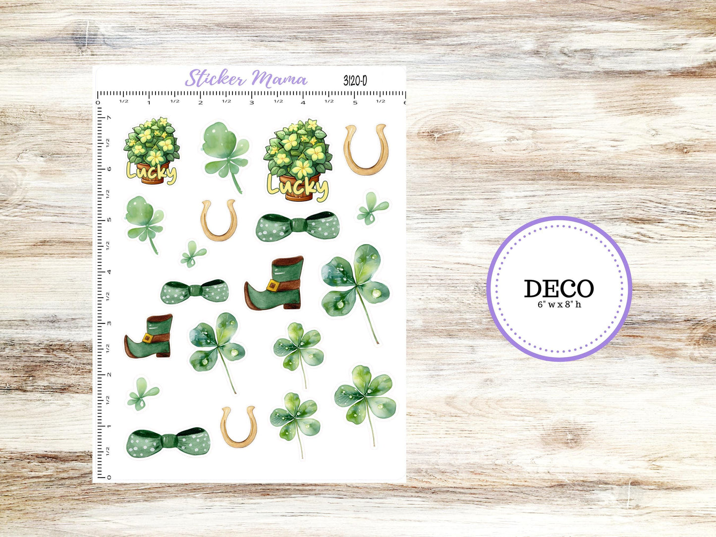 DECO-3120 || Shamrock Magic Deco || PLANNER STICKERS || St Patricks Stickers || March Deco