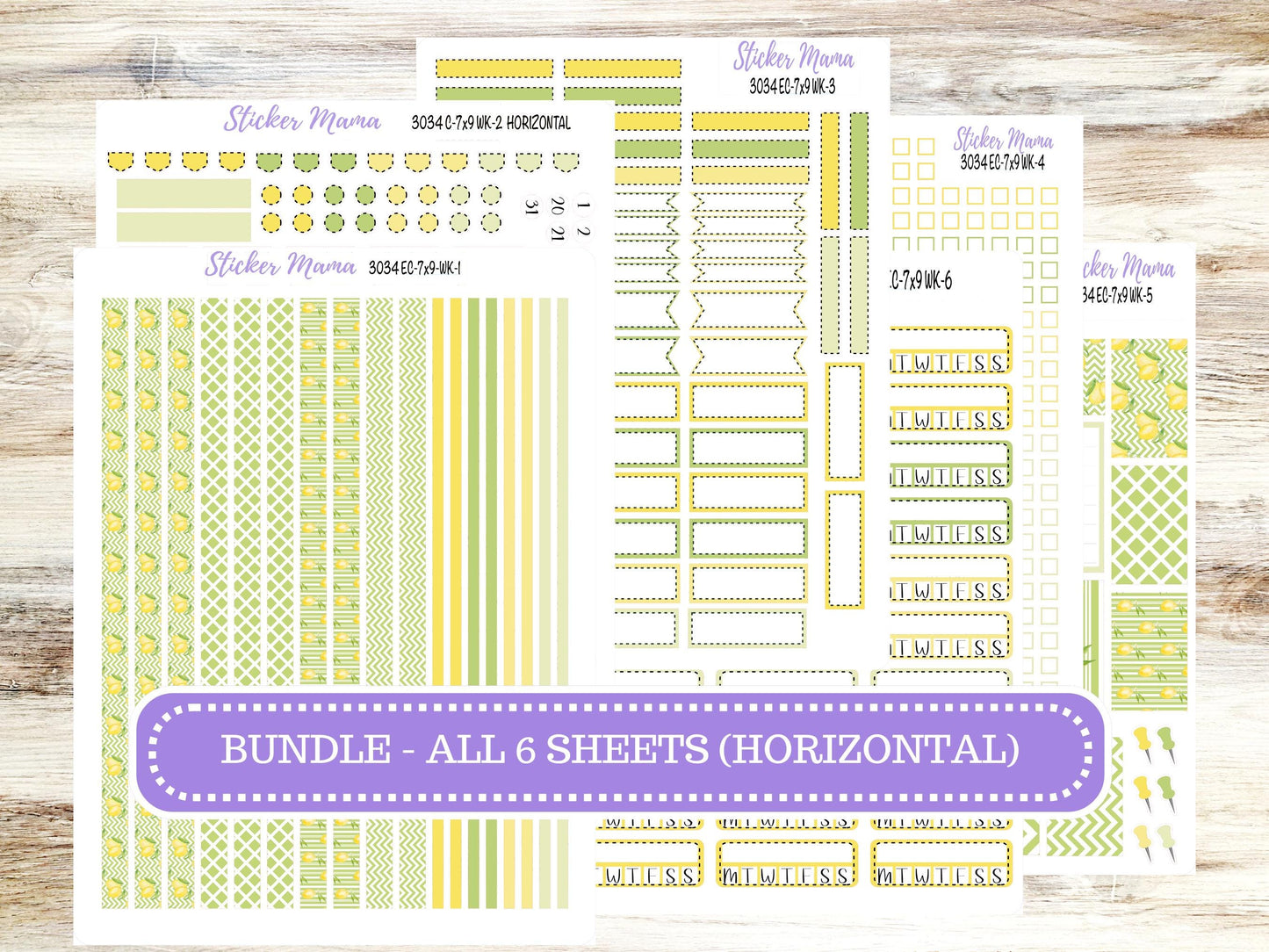 ERIN CONDREN WK-3034 || Fresh Squeeze || Weekly Planner Kit || Erin Condren || Hourly Planner Kit || March Vertical Planner Kit