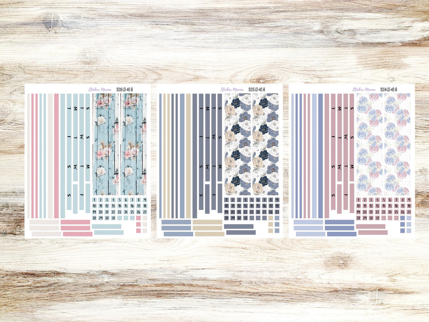 Banner Set || Laurel Denise Large Rose || 4 Column || Monthly Header Kit