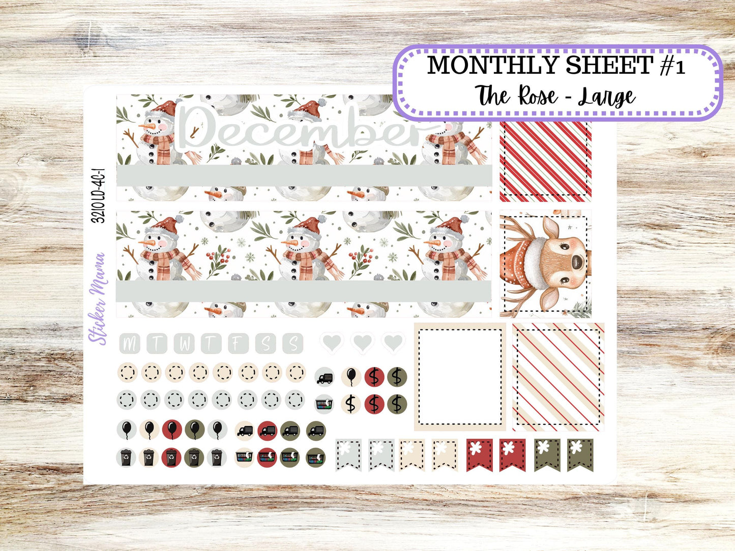 LD "The Rose" Large || 4-COLUMN (formerly project)  Planner Kit #3210 || Frosty Friends || Laurel Denise Stickers || 9-25