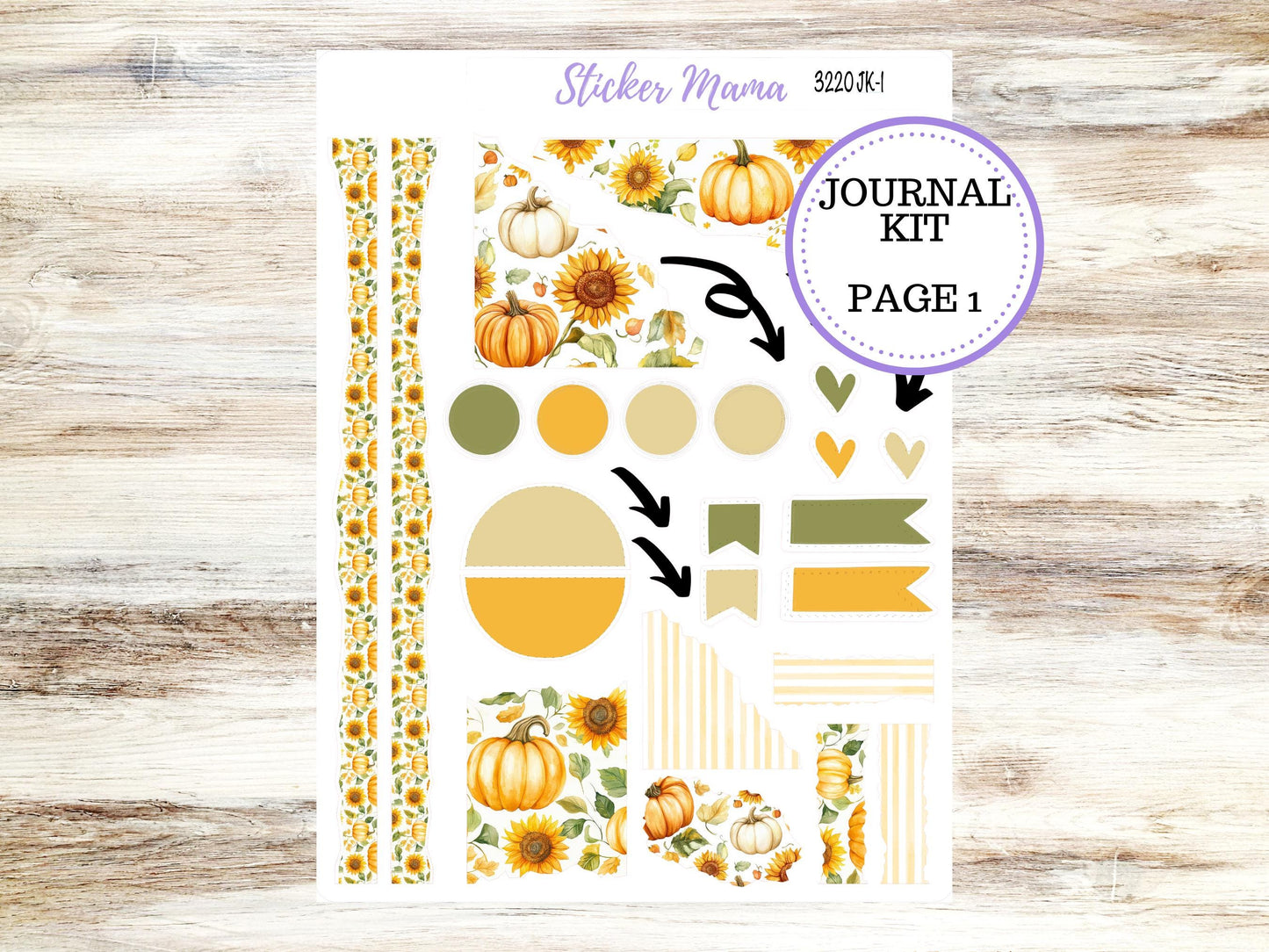 Journal Planner Sticker Kit  | Sunflower Harvest #3220