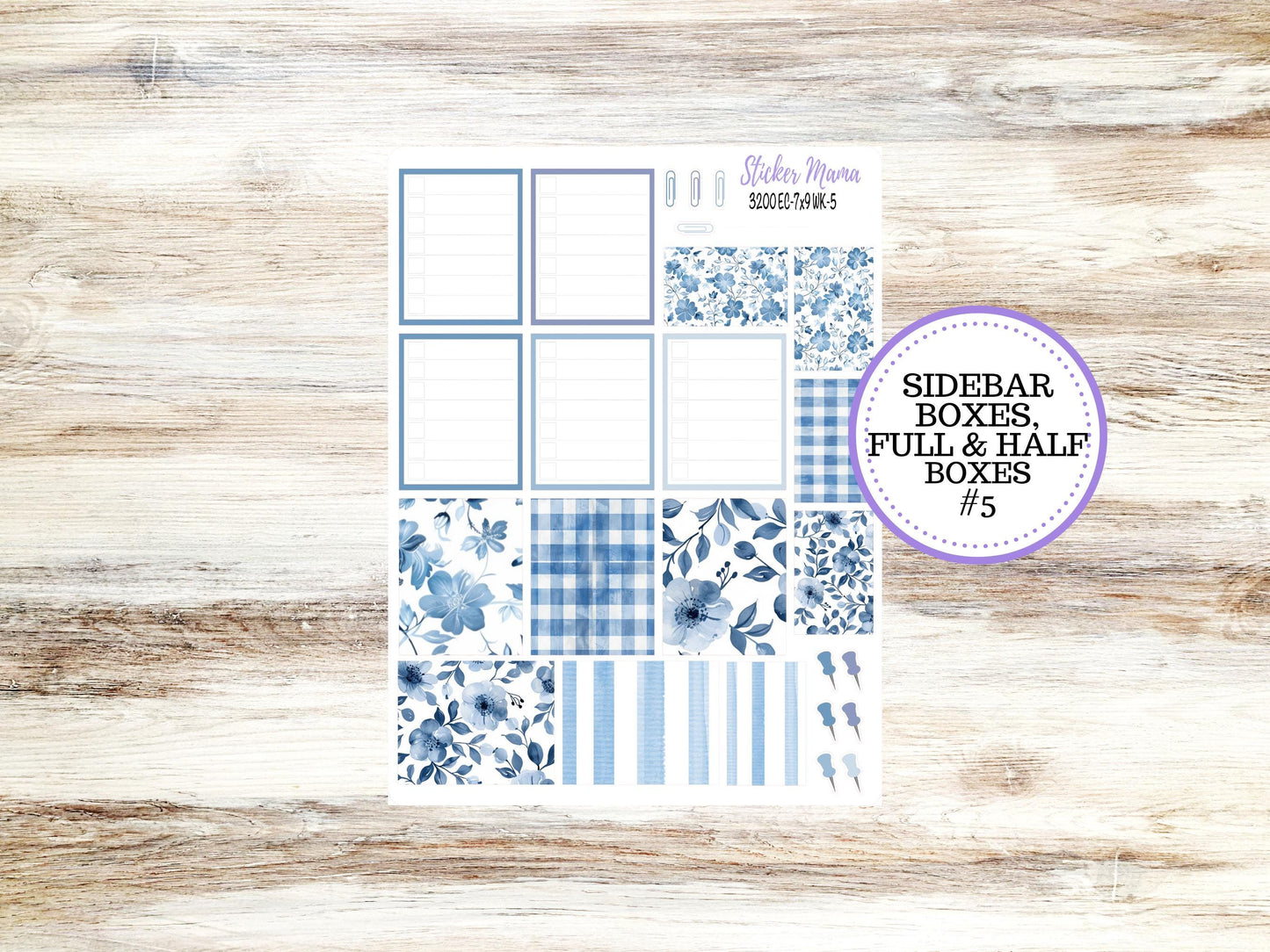 ERIN CONDREN WK-3200 || Blue Blossom || Weekly Planner Kit || Erin Condren || Hourly Planner Kit ||  Vertical Planner Kit