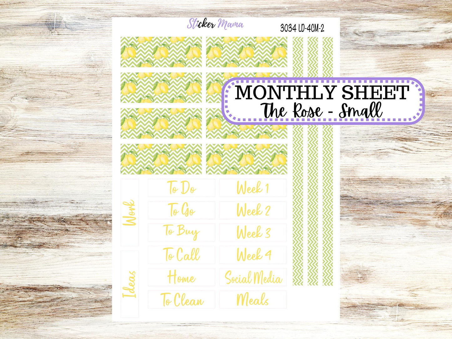 LD "Th Rose" Small || 4 COLUMN Mini (formerly the project mini) Size Planner Kit #3034 || Fresh Squeeze || Project Stickers || 11-25