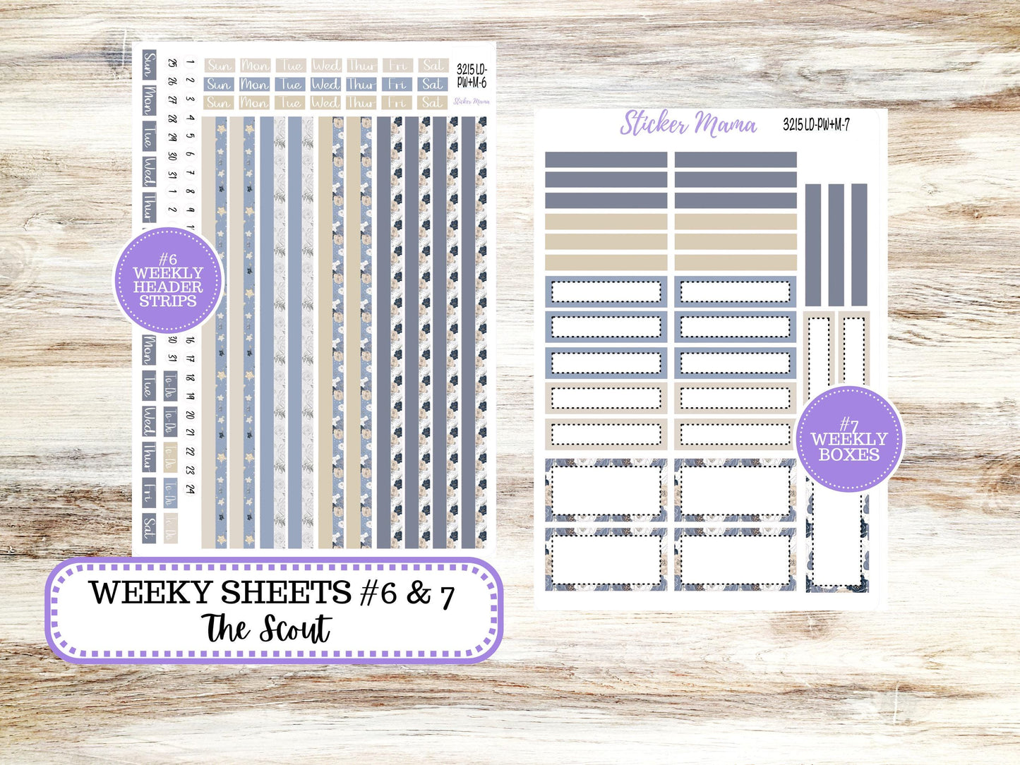 Laurel Denise Large Scout Planner Sticker Kit | Portrait Weekly + Monthly | Month of your Choice Charming Roses #3215 | 1-26
