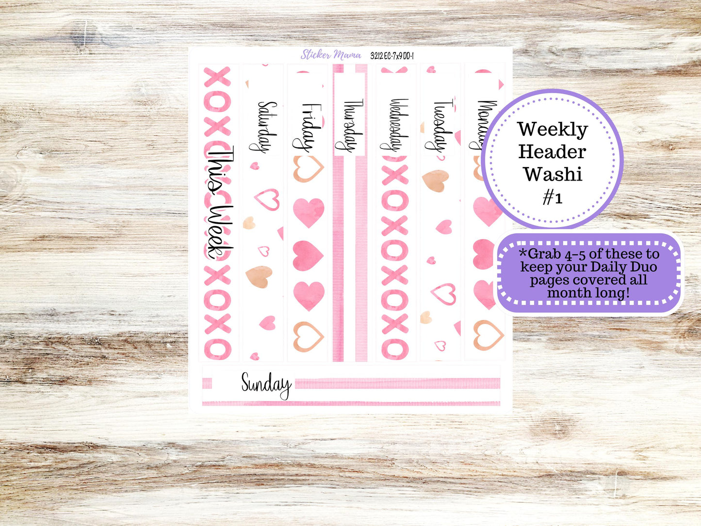 ERIN CONDREN Daily Duo Planner Kit DD-3212 || February - Love Notes || Daily Duo Planner Sticker Kit || Erin Condren ||
