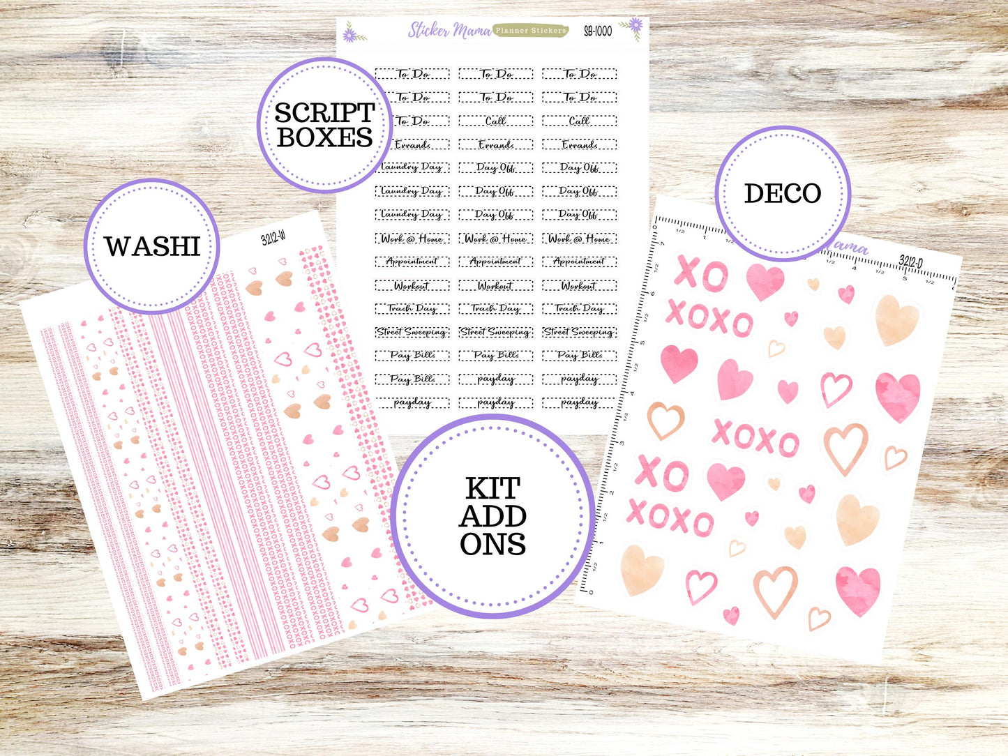SIMPLE KIT  || #3212 || Love Notes || Any Kind Planner || Planner Stickers || Planner Stickers