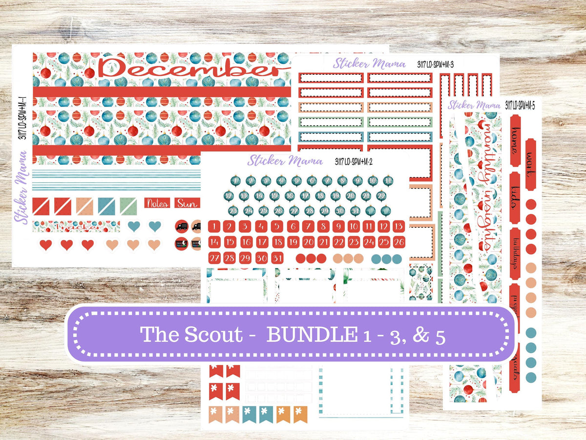 Laurel Denise Small Scout Planner Sticker Kit | Portrait Weekly + Monthly | December #3117 | 10-25