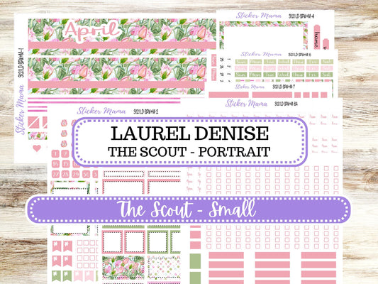 LD Small "The Scout" || PORTRAIT Weekly + Monthly Planner Kit #3121 || April Eater Petals || Laurel Denise Kit Portrait  || 12-25