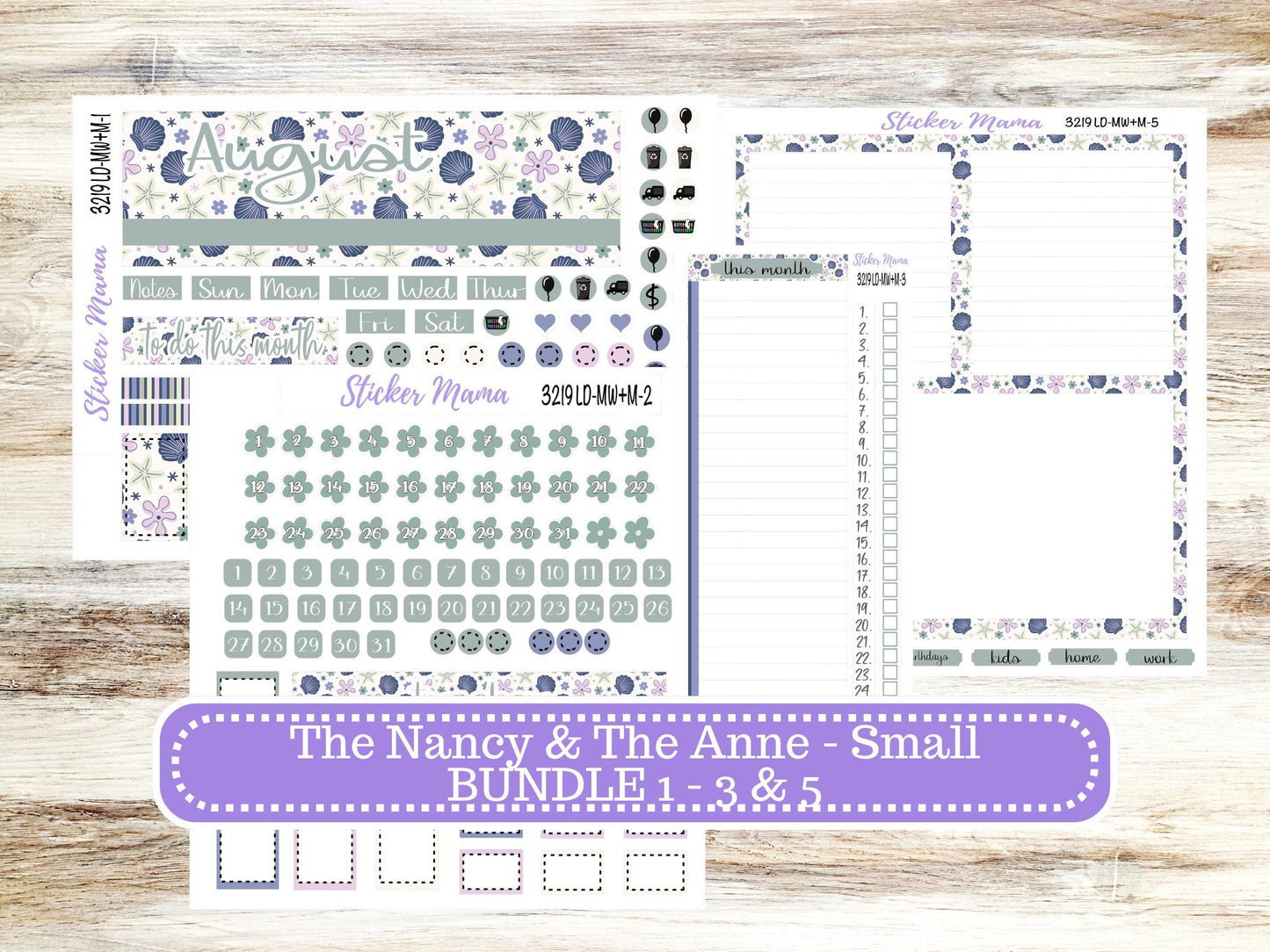 Laurel Denise Small Anne and Nancy Planner Sticker Kit | August 3219 Tropical Trinkets | 5-26