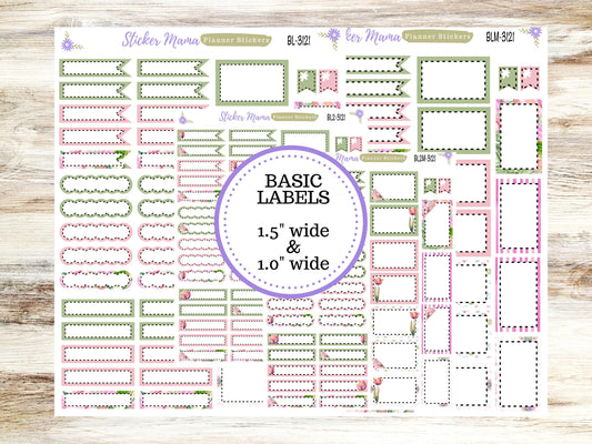 BL-3121 || Easter Petals Stickers || Basic Label Stickers - Planner Stickers - Half Boxes - Planner Stickers