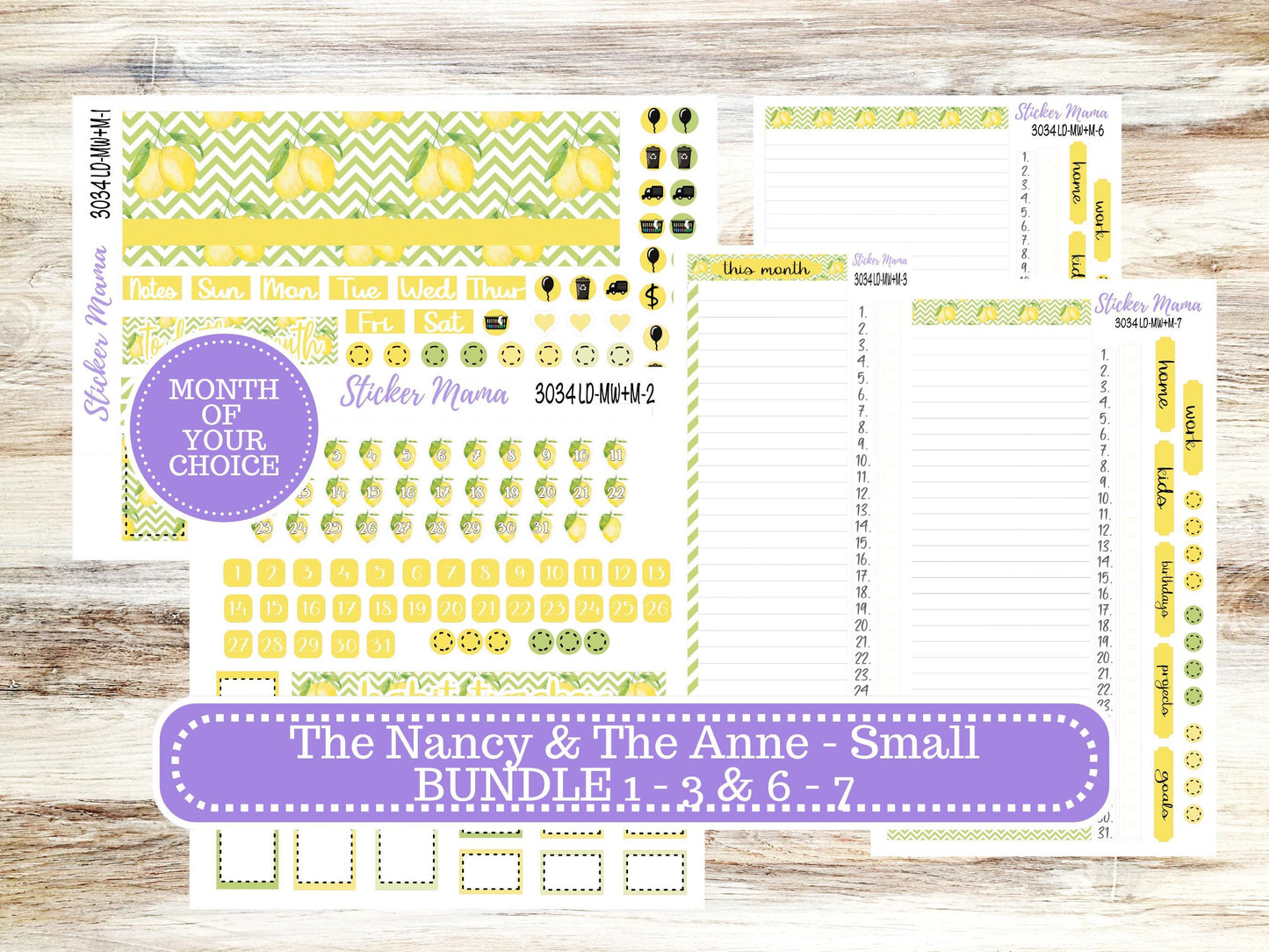 LD SMALL "The Anne" & "The Nancy" || MINI Week + Month Planner #3034 Fresh Squeeze || Laurel Denise Horizontal Vertical || 11-25
