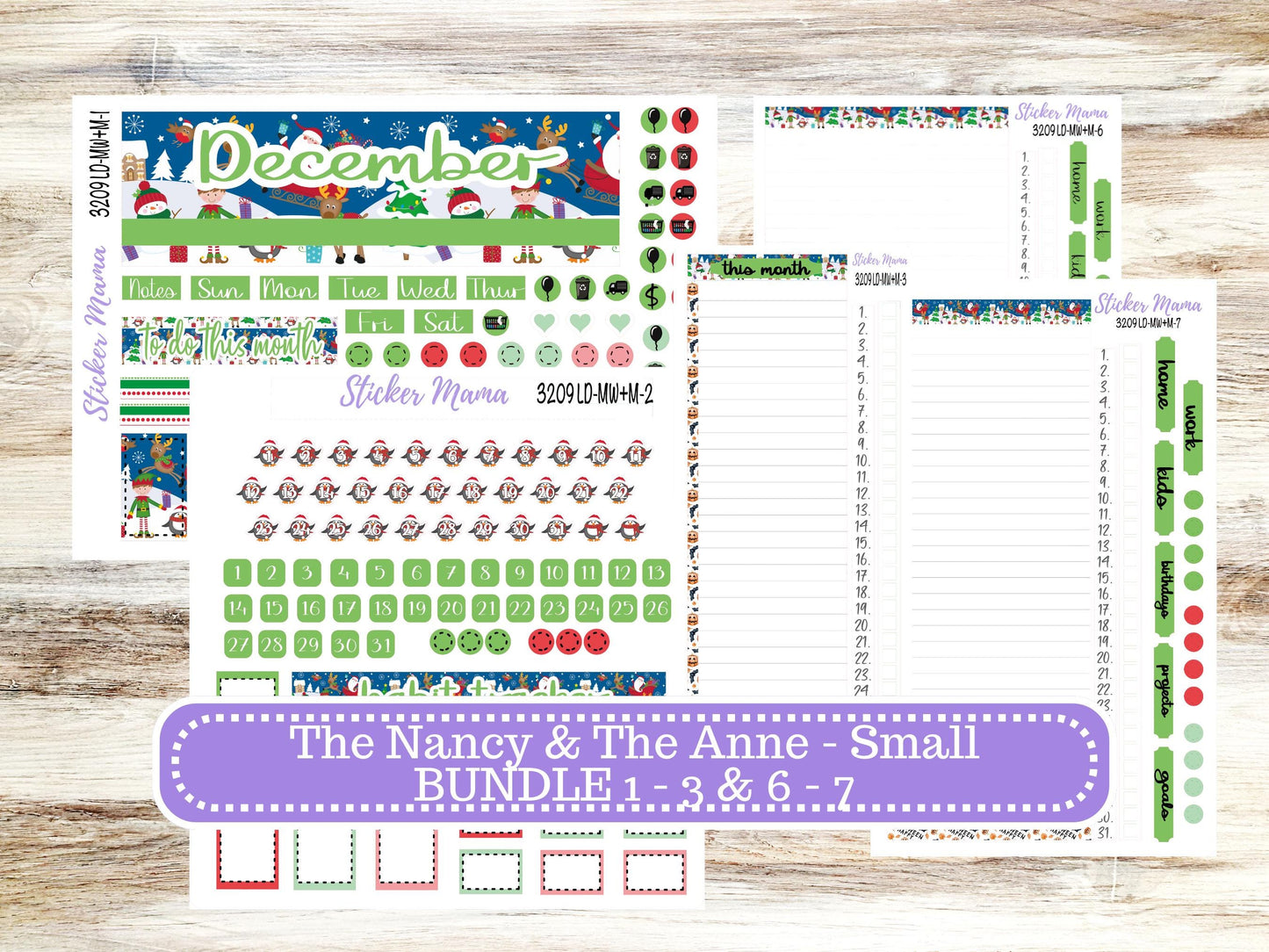 LD SMALL "The Anne" & "The Nancy" || MINI Week + Month Planner Kit #3209 || Laurel Denise Horizontal Vertical || Jolly Pines || 9-25