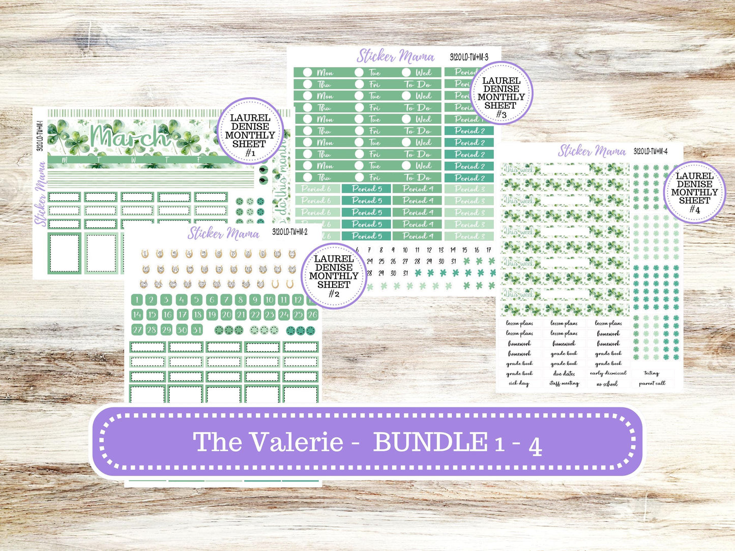 LD "The Valerie" || TEACHER Week + Month Planner Kit #3120 || March Shamrock Magic || Laurel Denise Teacher Planner | 11-25