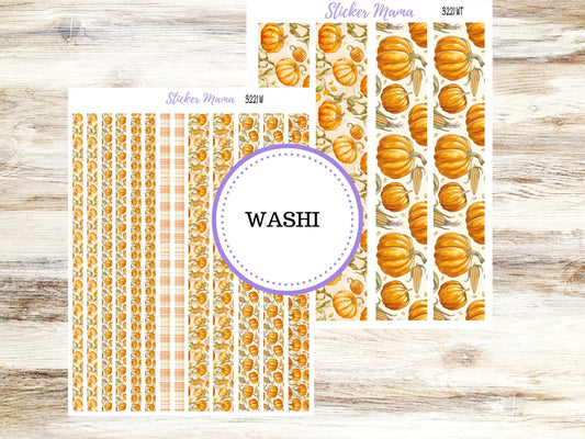 Washi Planner Stickers | Pumpkin & Cornstalks 3221