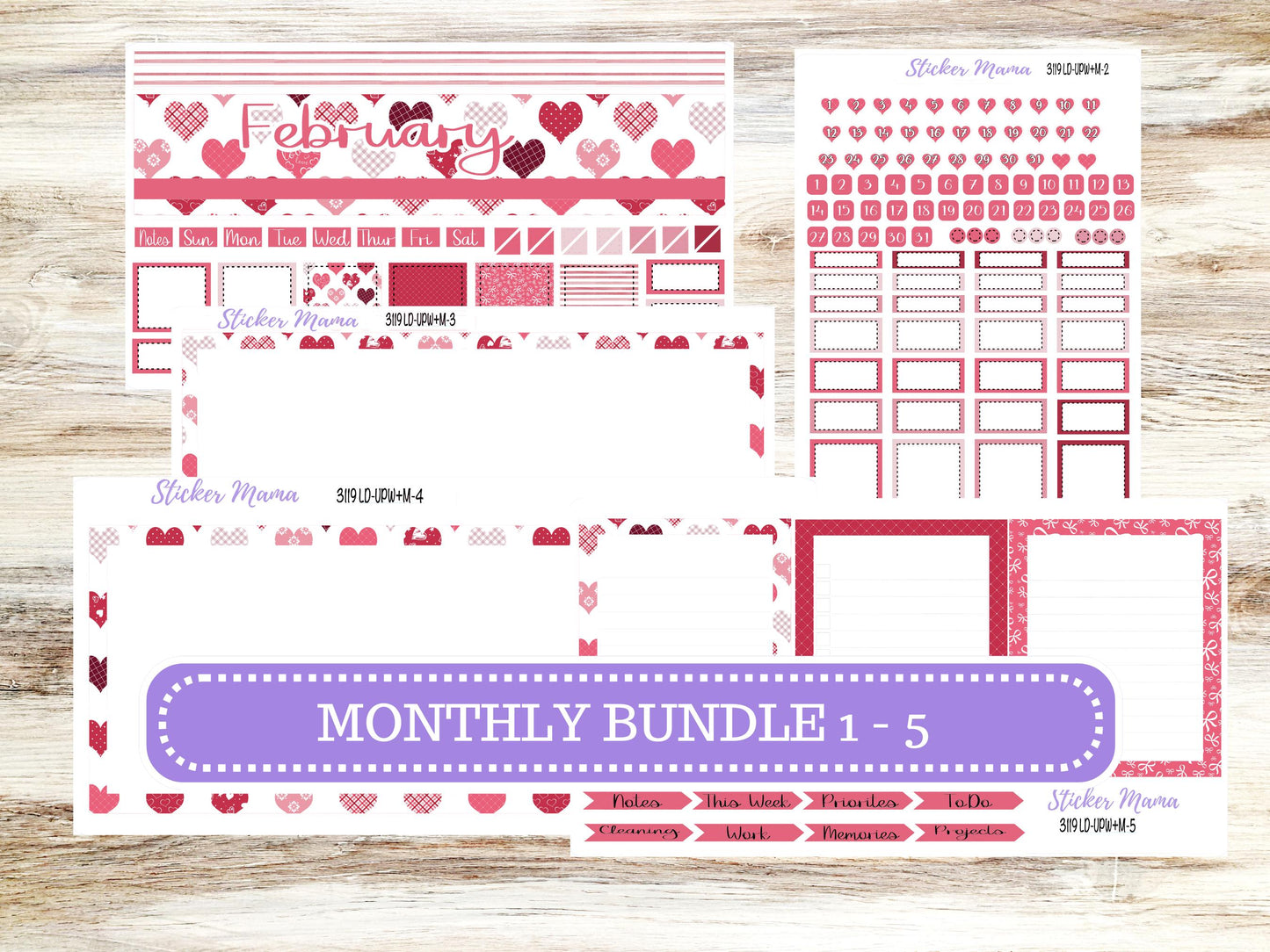 LD POP-UP Week+Month Planner Kit #3119 || The Jo || February || Laurel Denise Kit || Laurel Denise Stickers || 10-25