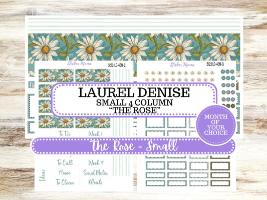 LD "Th Rose" Small || 4 COLUMN Mini (formerly the project mini) Size Planner Kit #3122 || Vintage Bloom || Project Stickers || 11-25