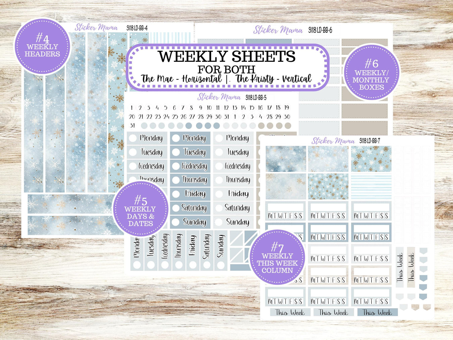 LD BOOK-BOUND Planner Kit #3118 || The Mae || The Kristy || Bookbound || January Laurel Denise Sticker Kit ||  10-25