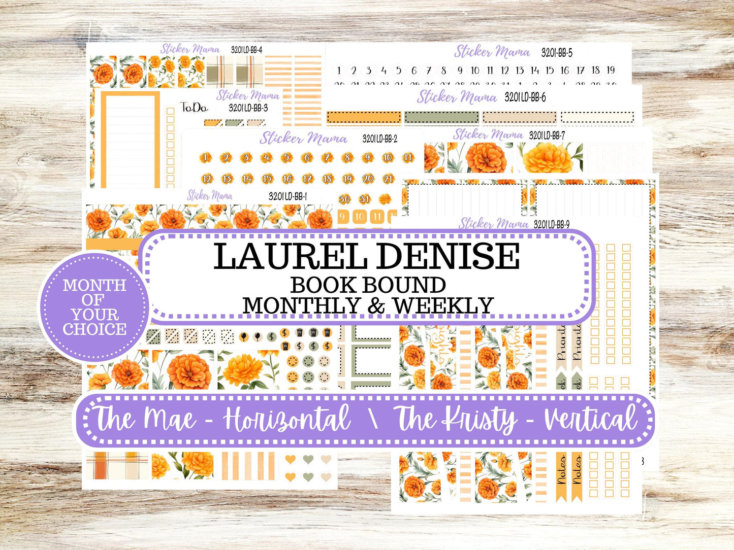 Laurel Denise Mae and Kristy Planner Sticker Kit | Book-Bound | BookBound | Undated - Month of your Choice 3201 Fall Colors | 5-26