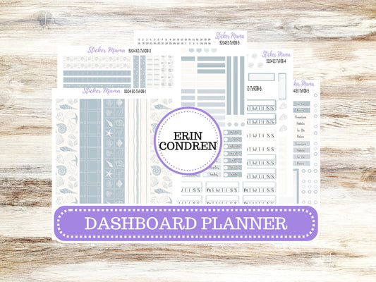 ERIN CONDREN Dashboard Planner Kit DB-3204 || Costal Charm August  || Dashboard Planner Sticker Kit || Erin Condren || June 25