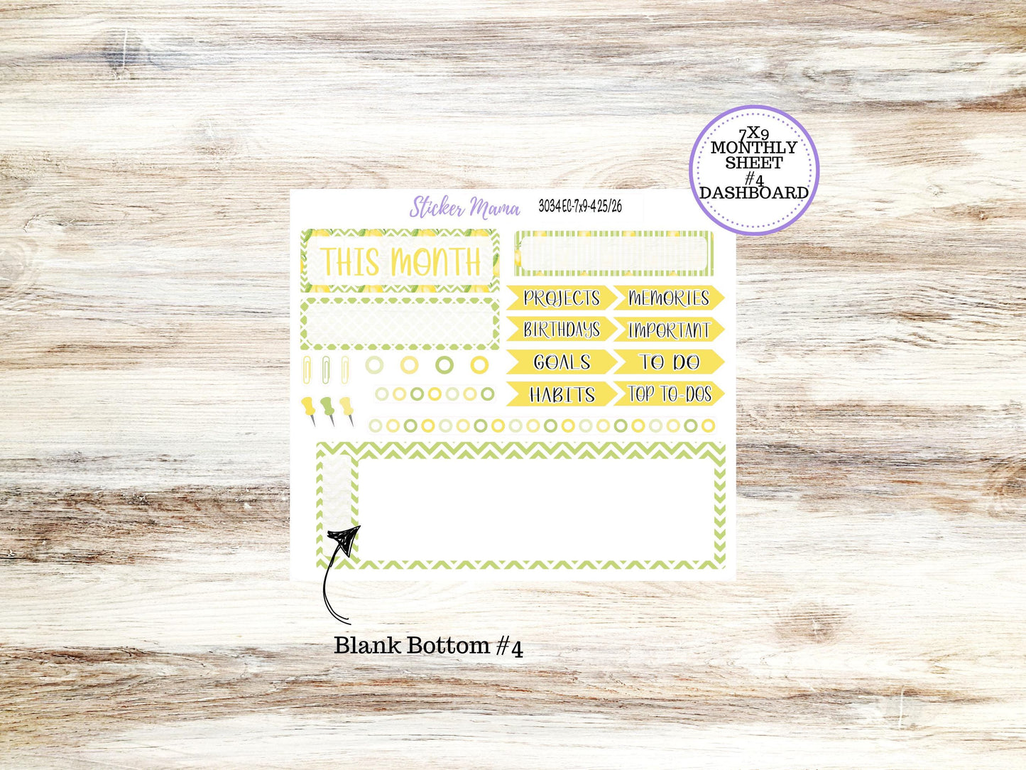 ERIN CONDREN Monthly Kit-3034 || 7X9 || Fresh Squeeze - 7x9 ec March Monthly Kit - Month of your Choice Monthly Planner Kits || 11-25