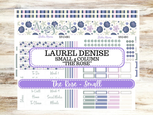 Laurel Denise Small Rose Planner Sticker Kit | 4 Column Mini | Project Mini  | August 3219 Tropical Trinkets | 5-26