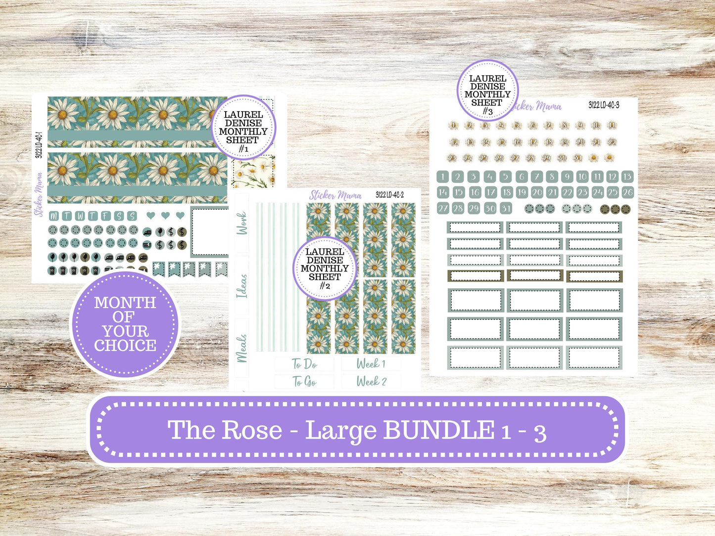 LD "The Rose" Large || 4-COLUMN (formerly project)  Planner Kit #3122 || Vintage Bloom || Laurel Denise Stickers || 11-25