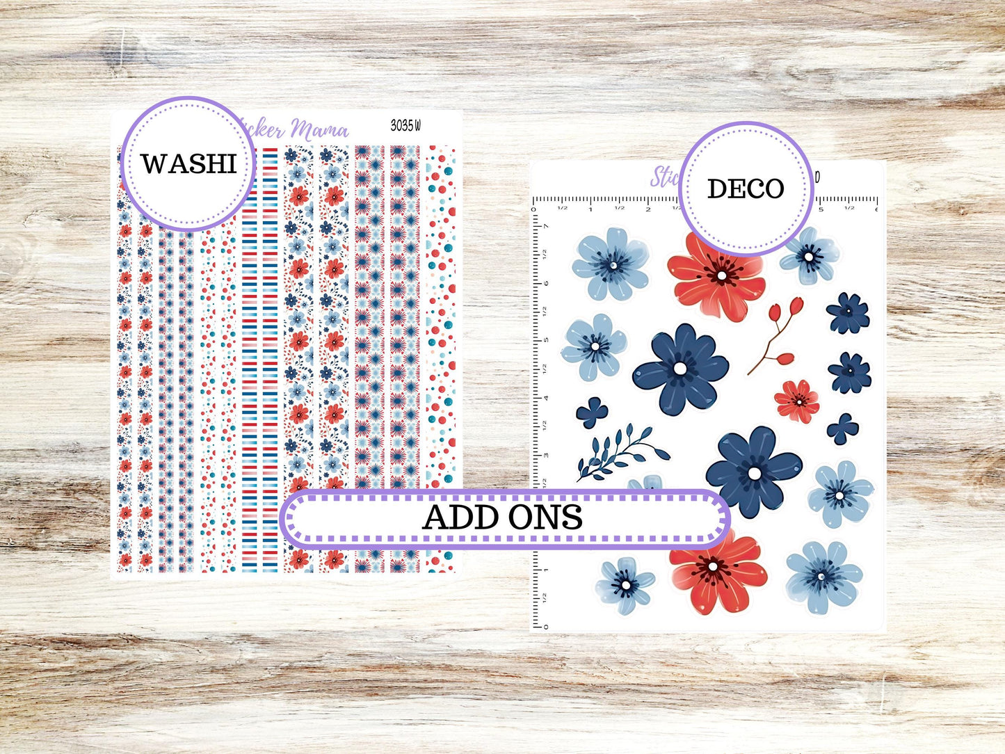 Laurel Denise Valerie Planner Stickers | LD Teacher Week + Month Planner Kit | July 3035 American Dream | 4-26