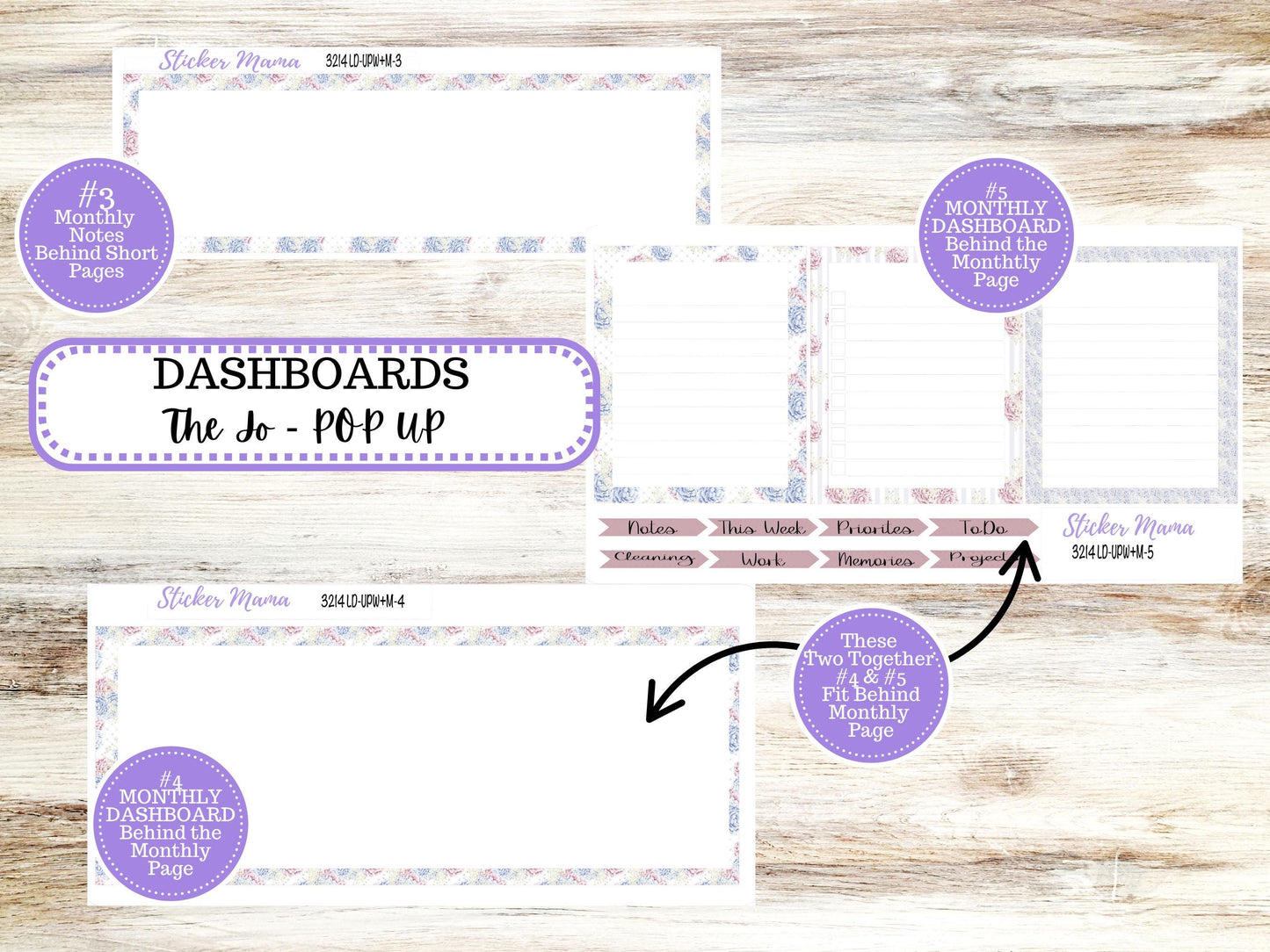 LD POP-UP Week+Month Planner Kit #3214 || The Jo || April Peony Palace || Laurel Denise Kit || Laurel Denise Stickers || 12-25