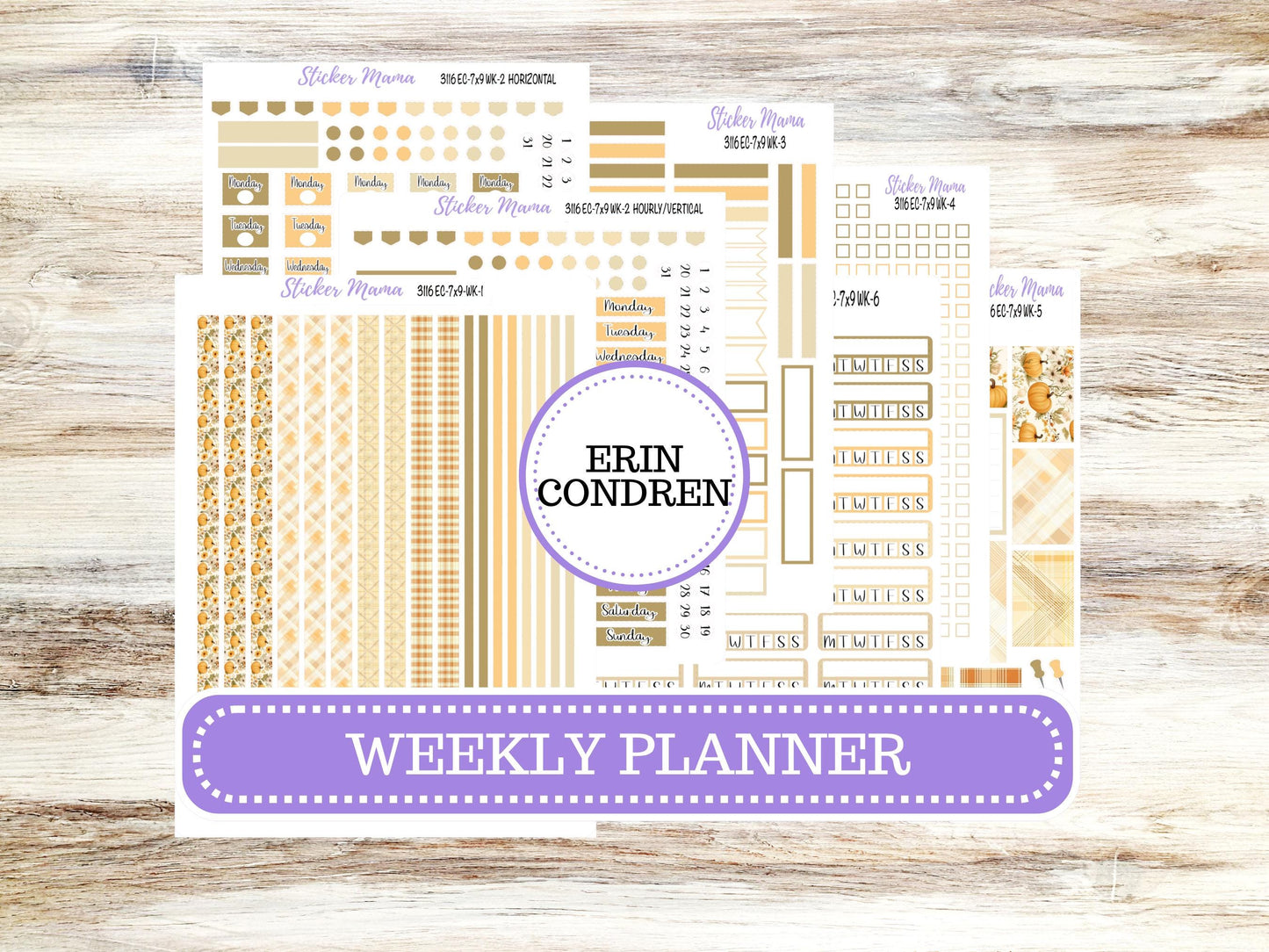 Erin Condren Weekly Planner Kit WK 3116 | Fall Planner Kit | Pumpkin Spice