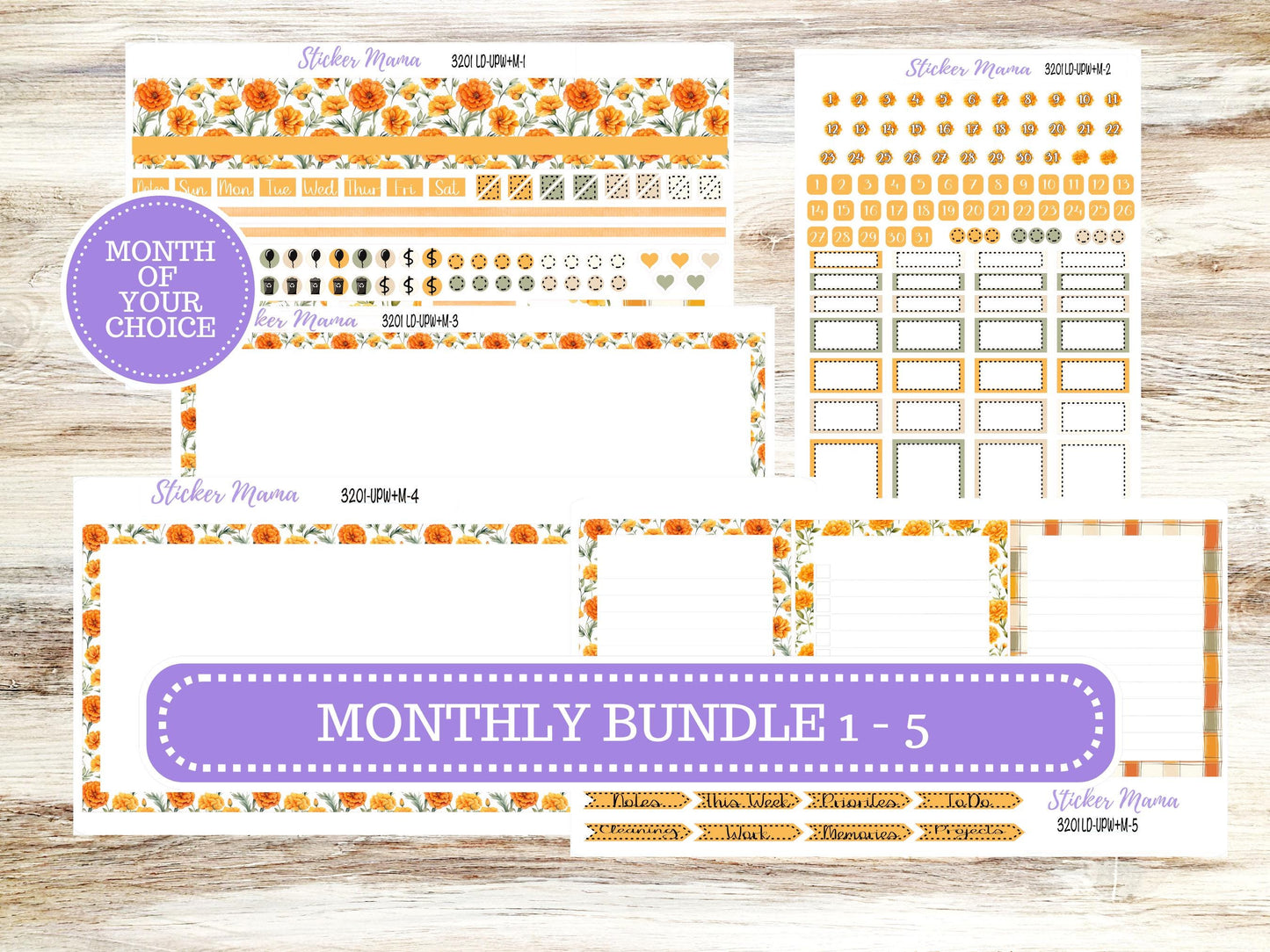Laurel Denise Jo Planner Sticker Kit | Pop-up Week+Month | Month of your Choice 3201 Fall Colors | 5-26
