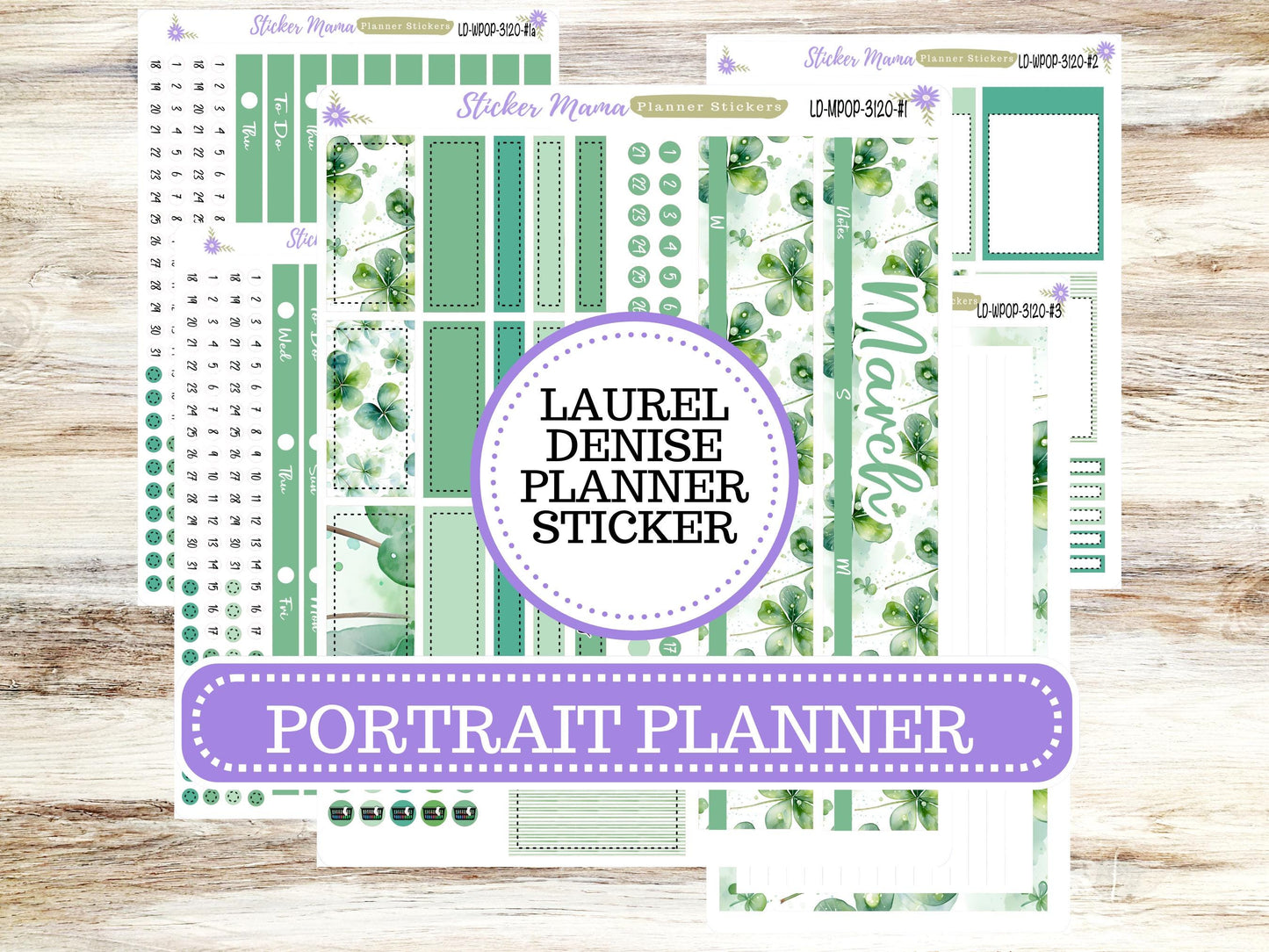 LAUREL DENISE PORTRAIT March Planner Kit #3120 || Shamrock Magic || Laurel Denise Kit || Laurel Denise Stickers ||  || March ld