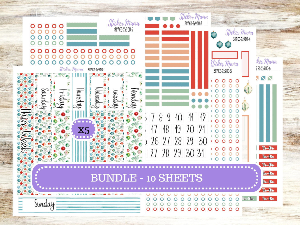 ERIN CONDREN Daily Duo Planner Kit DD-3117 || December  || Daily Duo Planner Sticker Kit || Erin Condren ||