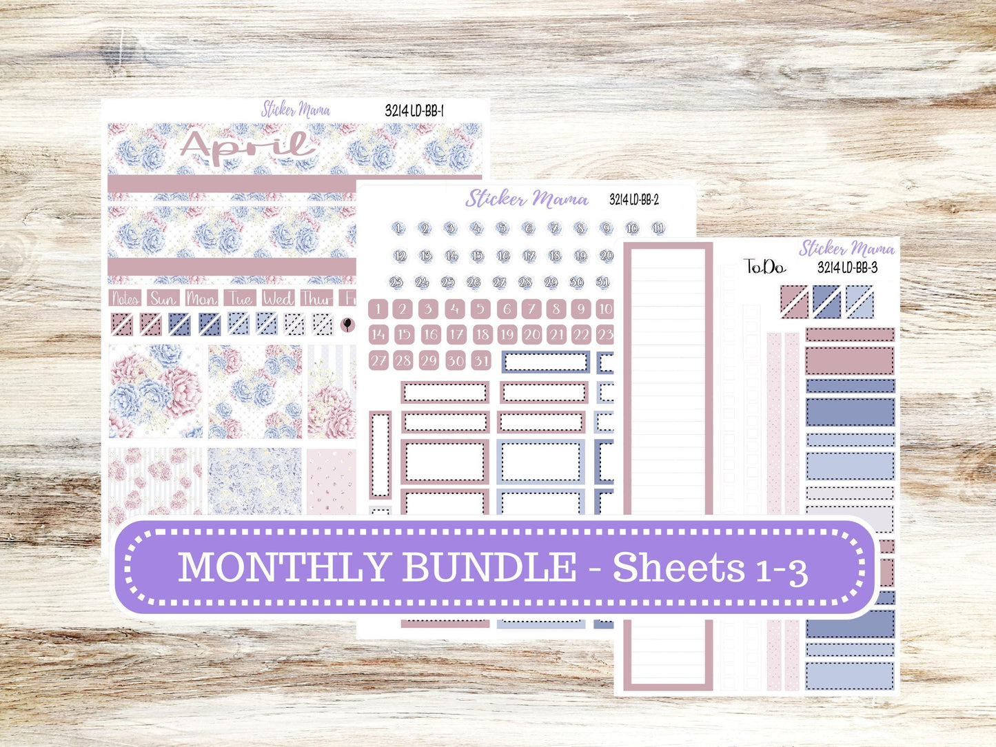 LD BOOK-BOUND Planner Kit #3214 || The Mae || The Kristy || Peony Palace || April Laurel Denise Sticker Kit ||  12-25