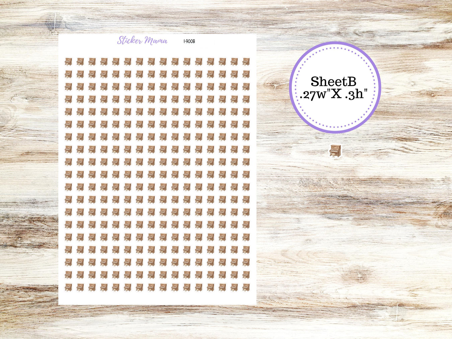 Piano Planner Stickers I-900 (.3, or .5,) | Piano Practice Stickers | Music