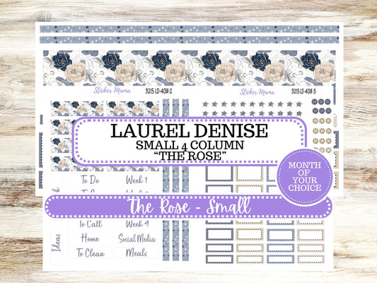 Laurel Denise Small Rose Planner Sticker Kit | 4 Column Mini | Project Mini  | Month of your Choice #3215 Charming Roses | 1-26