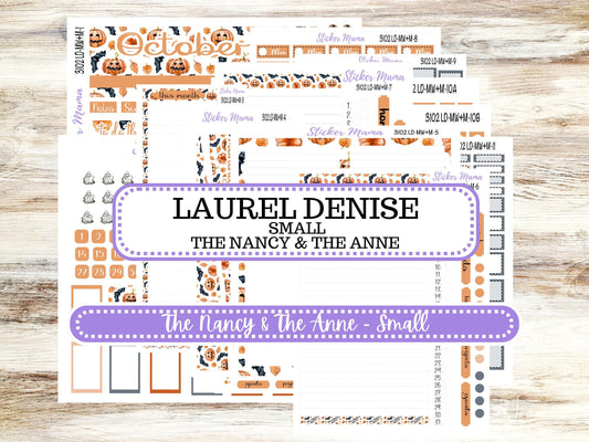 LD SMALL "The Anne" & "The Nancy" || MINI Week + Month Planner Kit #3102 || Laurel Denise Horizontal Vertical || Pumpkin Town || Aug 25