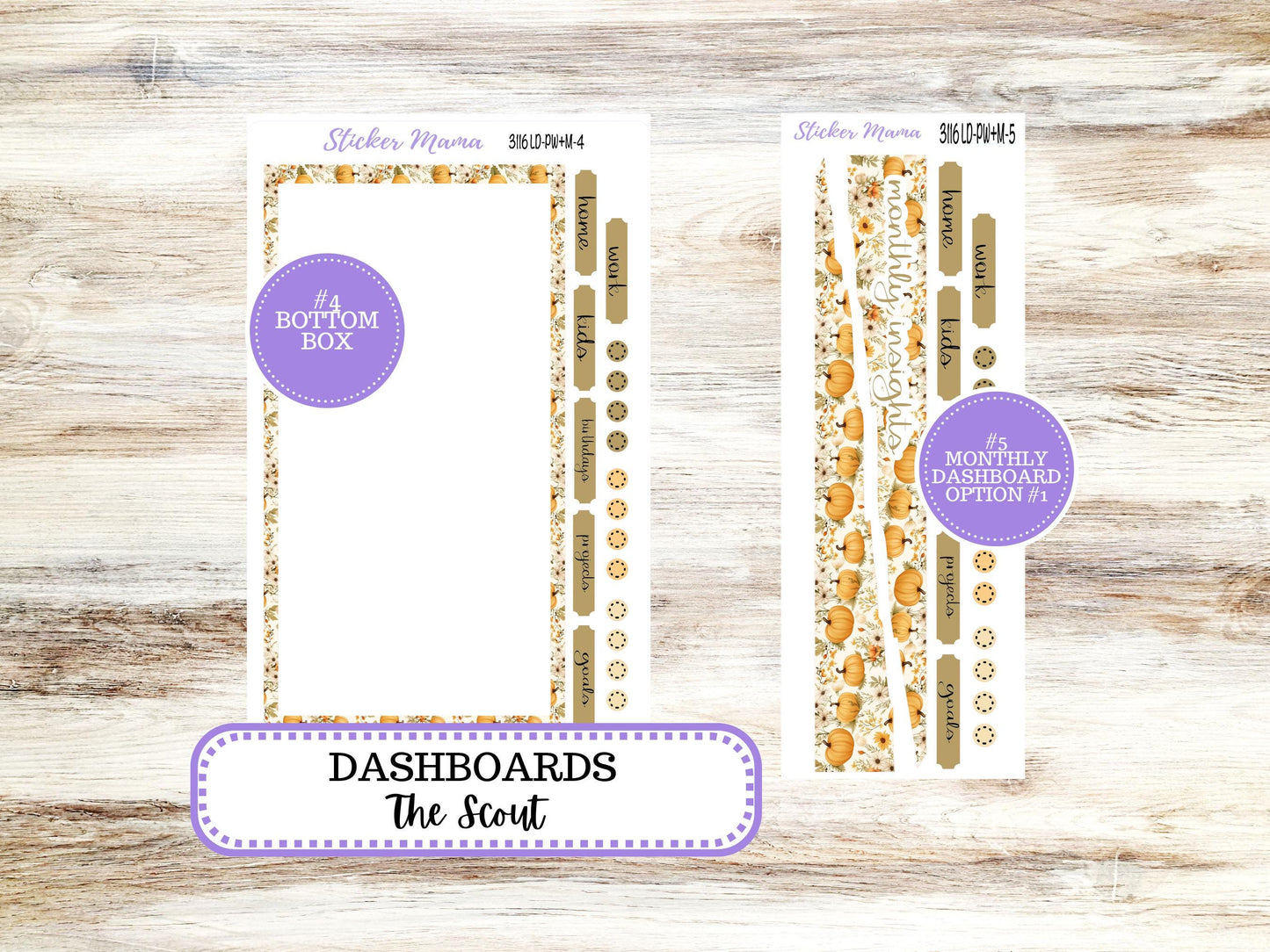 Laurel Denise Large Scout Planner Sticker Kit | Portrait Weekly + Monthly | Month of your Choice Fall | 3116 Pumpkin Spice | 7-26