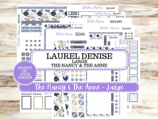 Laurel Denise Large Nancy & Anne Planner Sticker Kit | Vertical Horizontal Week + Month | Month of your Choice Charming Rose #3215 | 1-26
