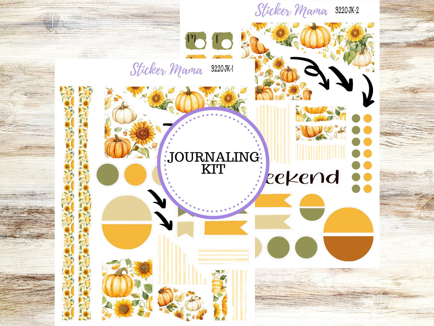 Journal Planner Sticker Kit  | Sunflower Harvest #3220