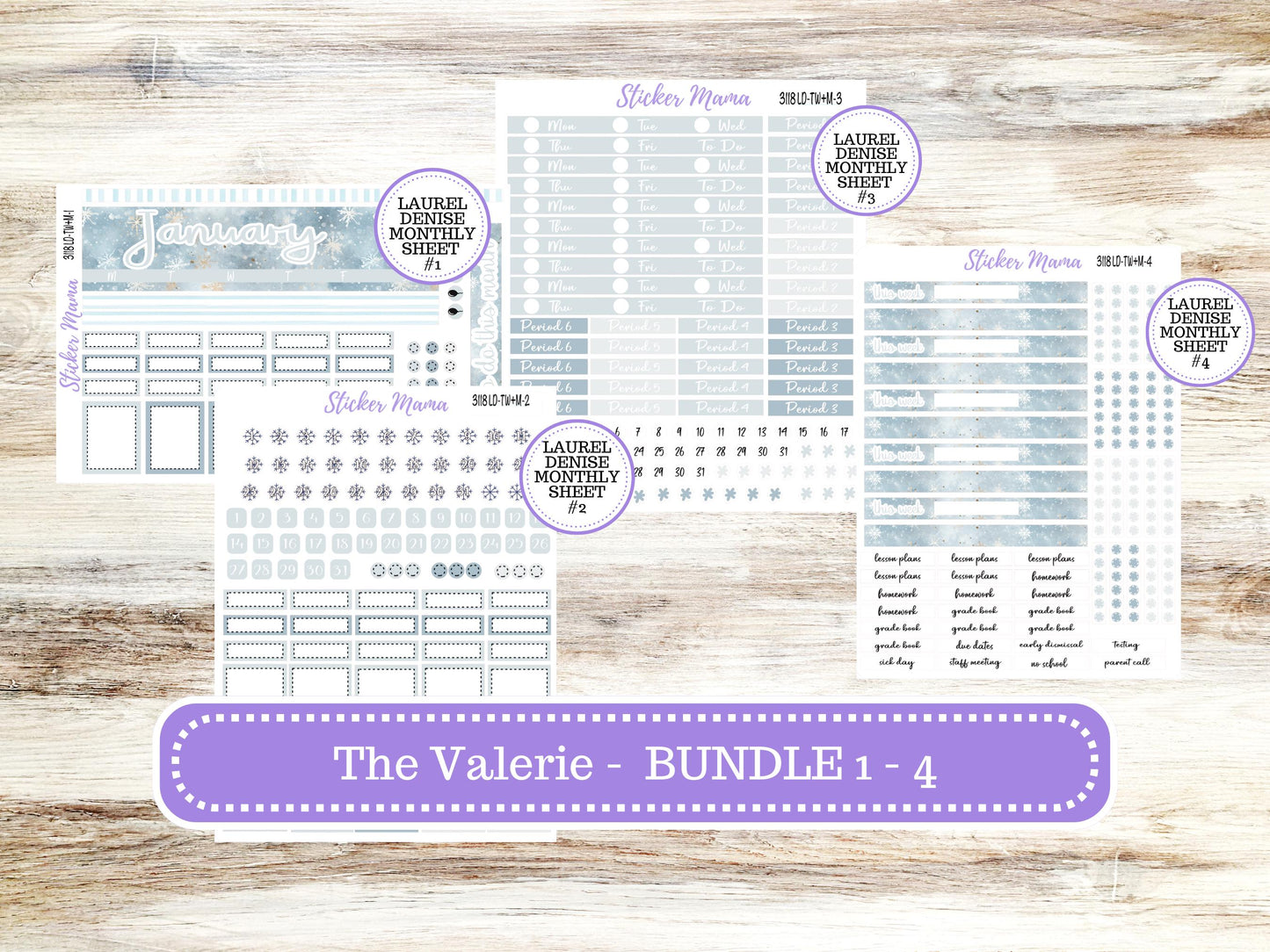 LD "The Valerie" || TEACHER Week + Month Planner Kit #3118 || January ||Laurel Denise Kit || Laurel Denise Teacher Planner || 10-25