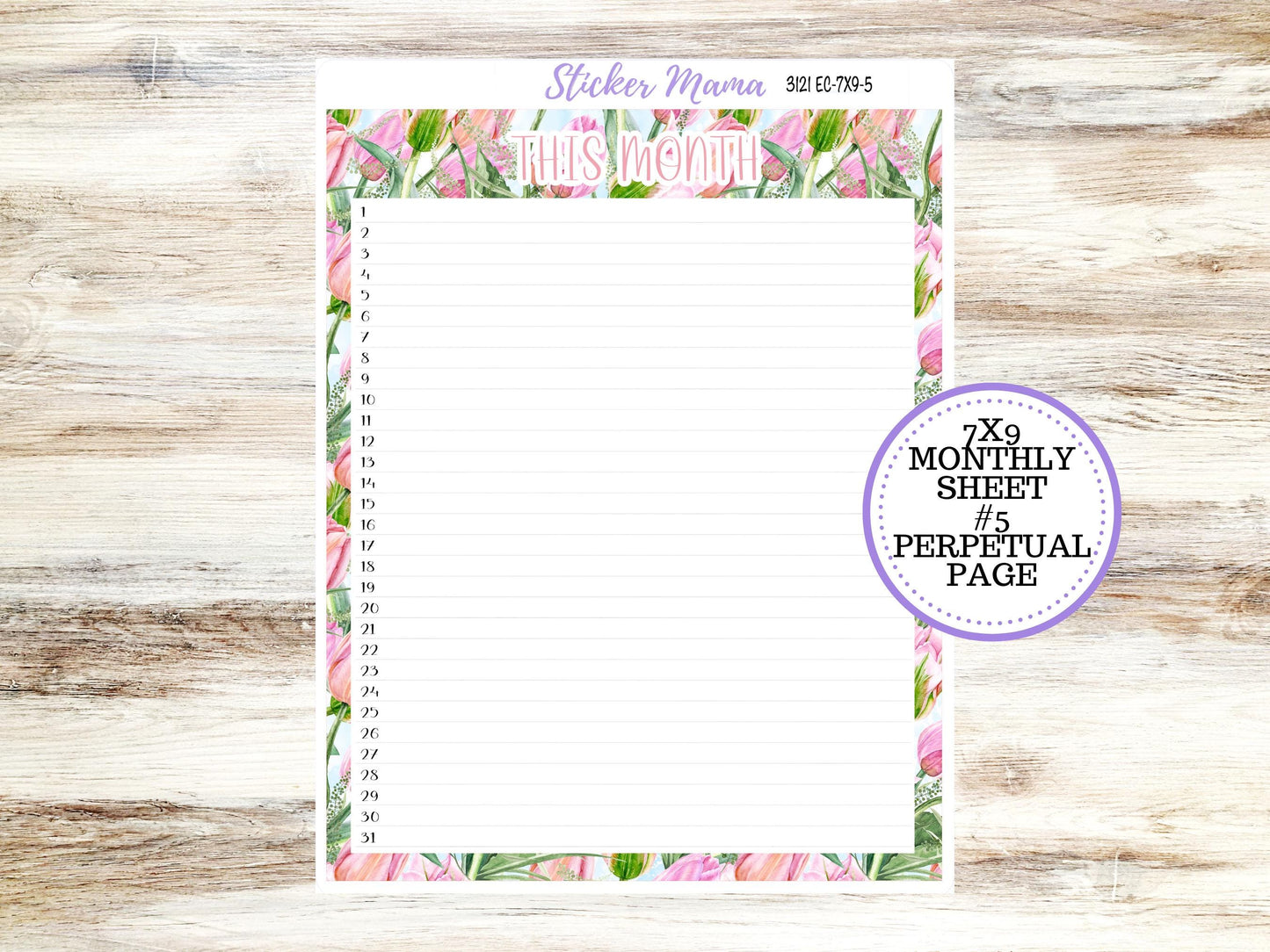 ERIN CONDREN Monthly Kit-3121 || 7X9 || April Easter Petalss - 7x9 ec Monthly Kit || Monthly Planner Kits || 12-25