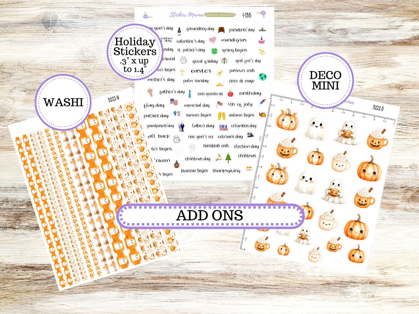 Laurel Denise Large Scout Planner Sticker Kit | Portrait Weekly + Monthly | October Cozy Ghost 3222 | 7-26