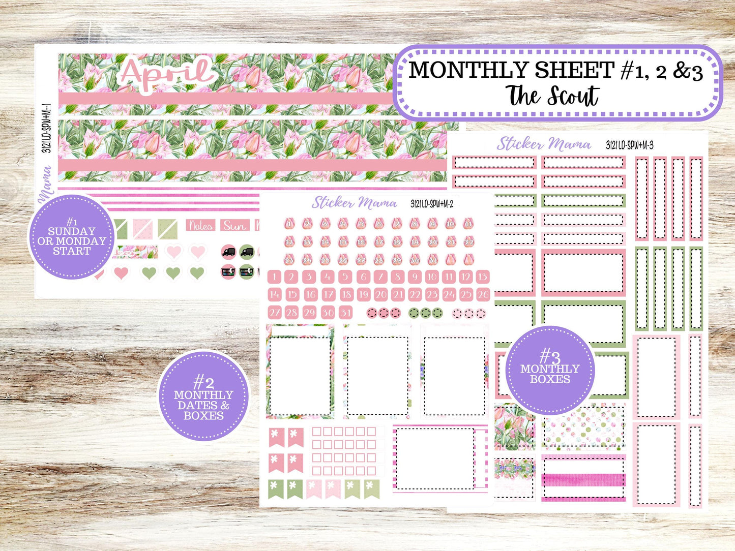 LD Small "The Scout" || PORTRAIT Weekly + Monthly Planner Kit #3121 || April Eater Petals || Laurel Denise Kit Portrait  || 12-25