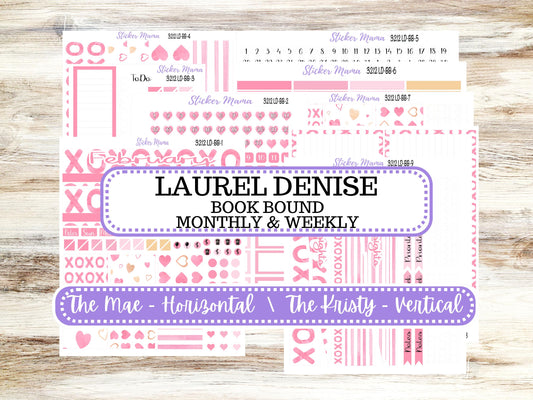 LD BOOK-BOUND Planner Kit #3212 || The Mae || The Kristy || Love Notes || February Laurel Denise Sticker Kit ||  10-25