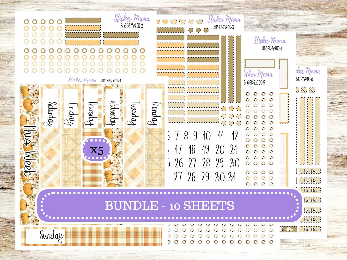 Erin Condren Daily Duo Planner Sticker Kit | 3116 Pumpkin Spice