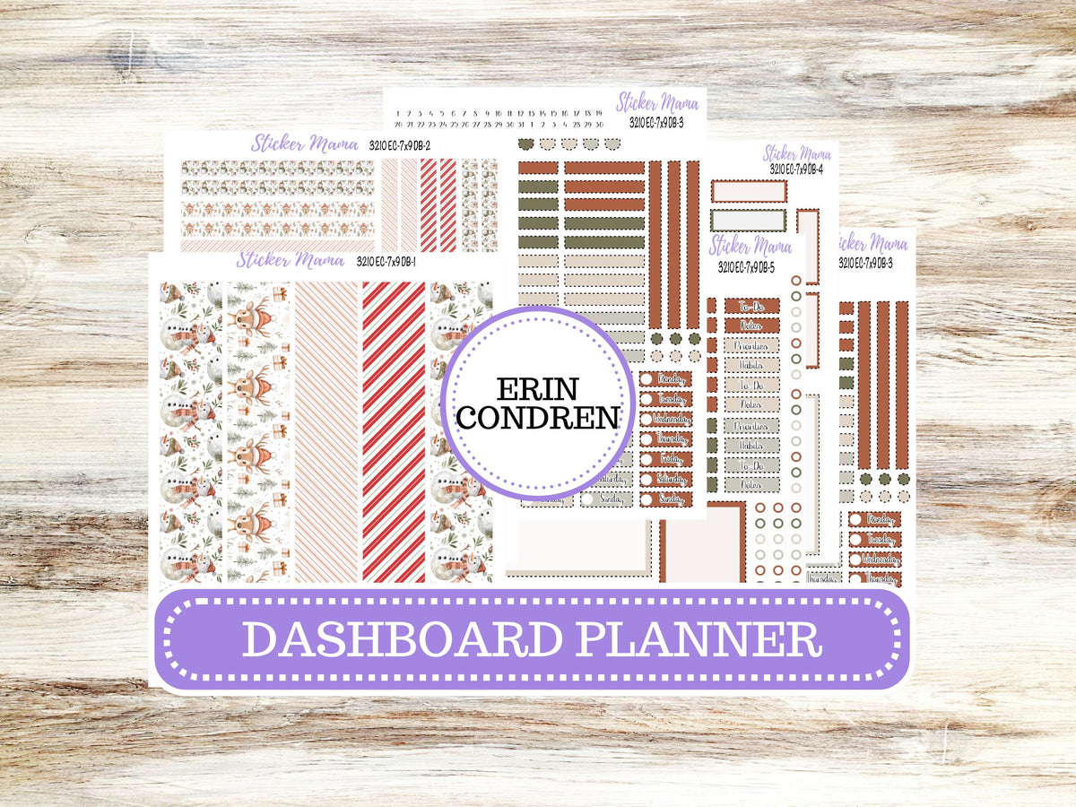 Erin Condren Dashboard Planner Kit 3210 | December Frosty Friends | 9-26
