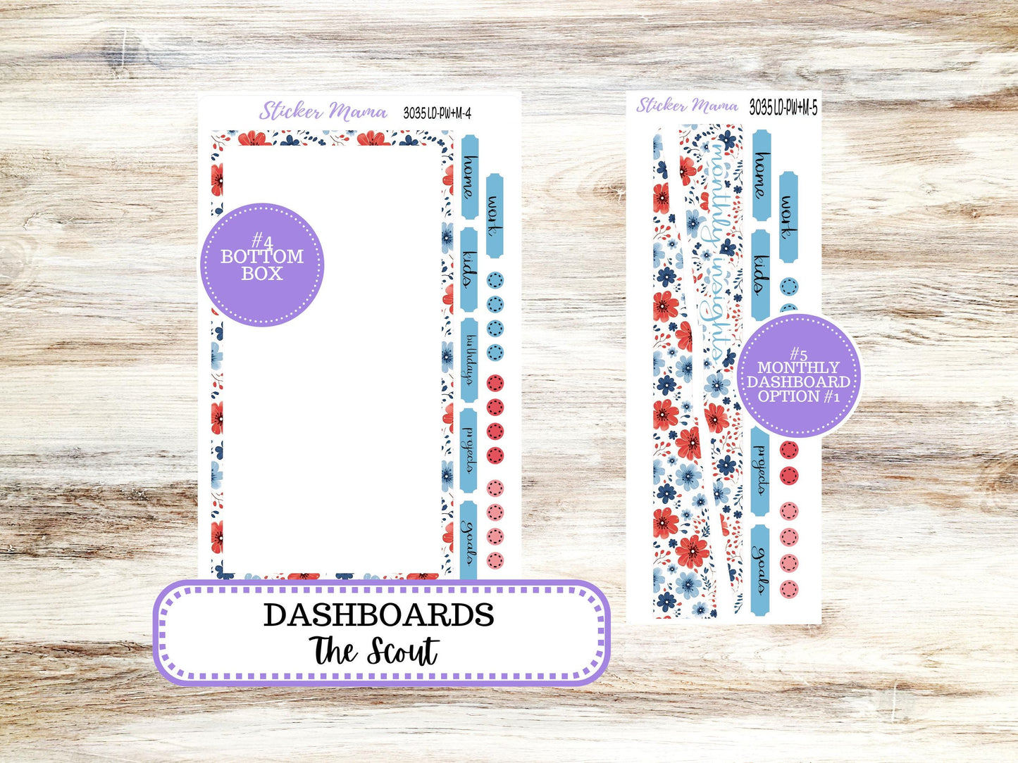 Laurel Denise Large Scout Planner Sticker Kit | Portrait Weekly + Monthly | July 3035 American Dream | 4-26