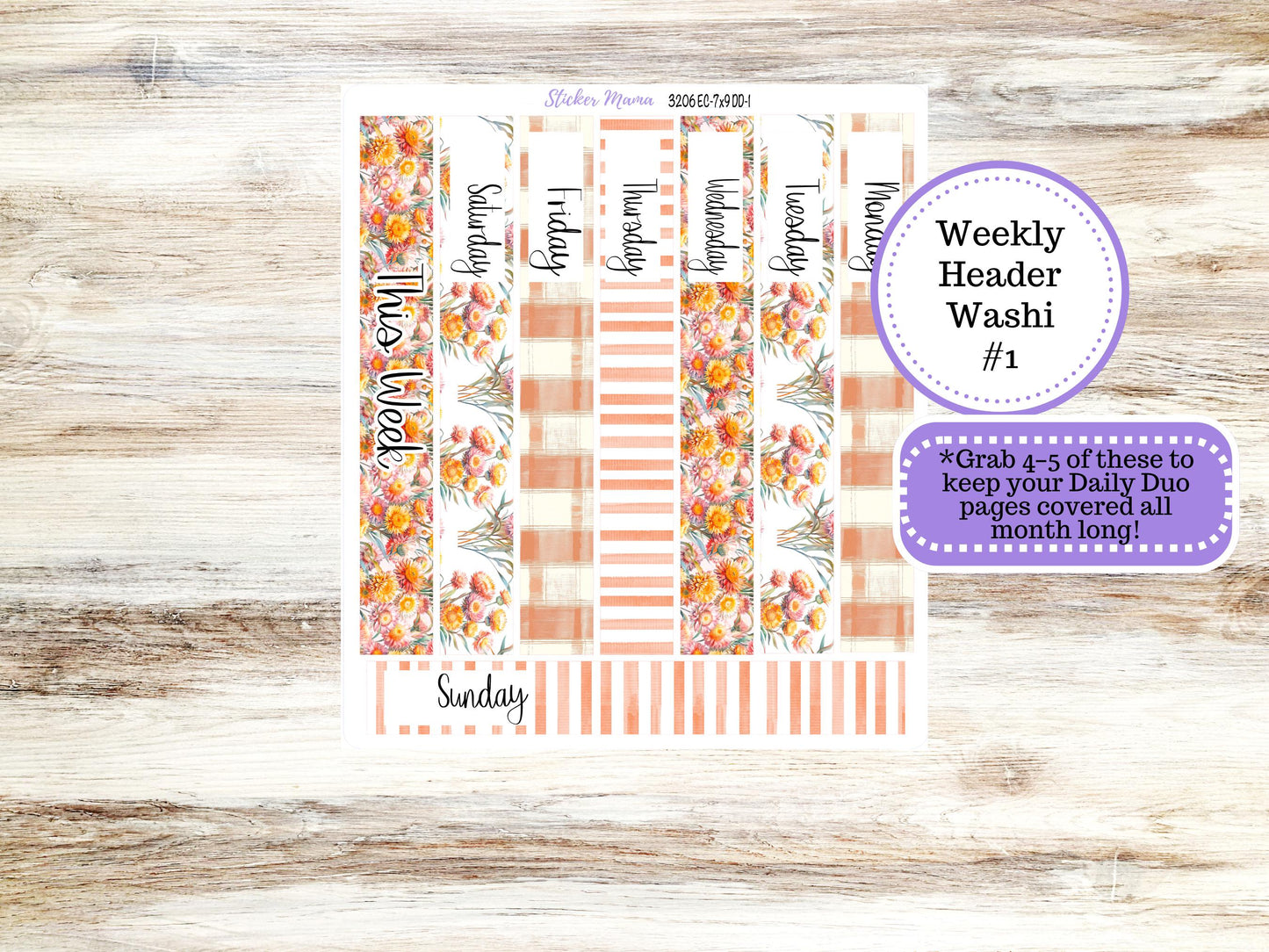 Erin Condren Daily Duo Planner Kit DD-3206 | Falling Colors  | Full Month Kit