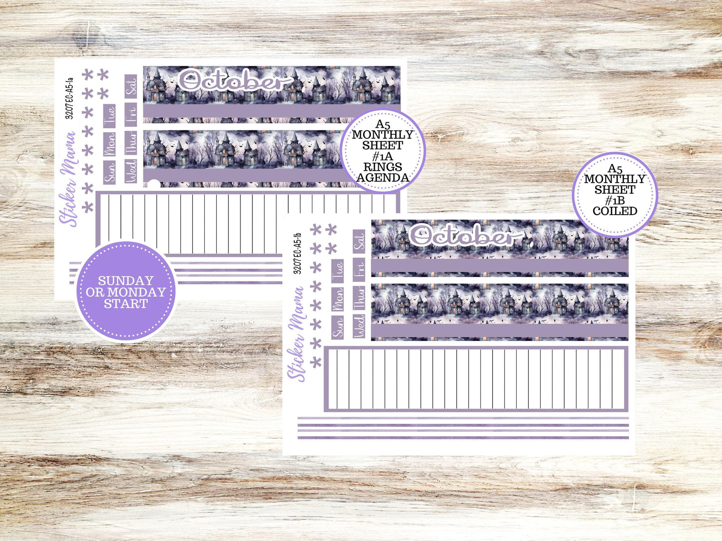 ERIN CONDRE Monthly Kit-3207 || A5 || Haunted Haven Stickers  || - ec October Monthly Kit - Monthly Planner Kits - Monthly Budget