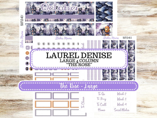 LD "The Rose" Large || 4-COLUMN (formerly project)  Planner Kit #3207 || Haunted Haven || Laurel Denise Stickers || Aug 25